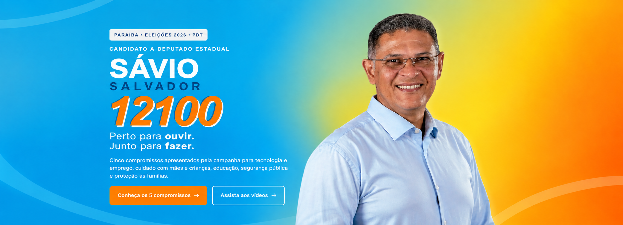 Sávio Salvador 12100, candidato a deputado estadual pela Paraíba